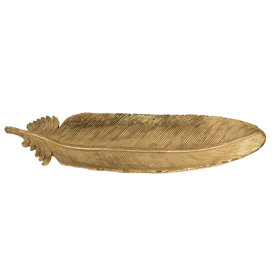 GOLD LEAF FEATHER PLATE image 2